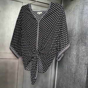 Black and White Polkadot Blouse